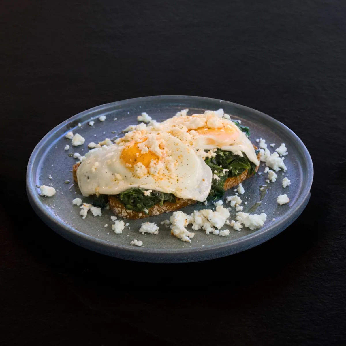 Spinach and egg toast